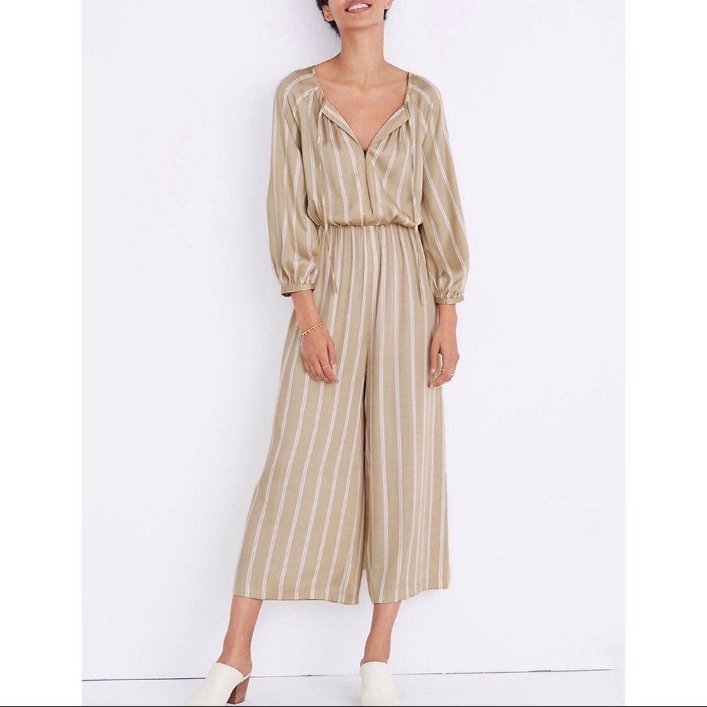 Madewell women’s striped beige jumpsuit